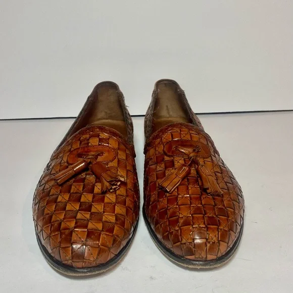 Antonio Botticelli Basket Weave Leather Loafers W/ Tassels Moccasins in woven leather - DOUCAL main image 3